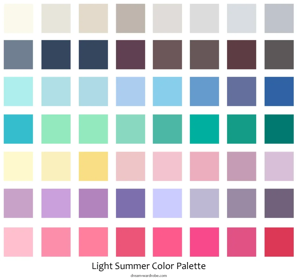 light summer color palette