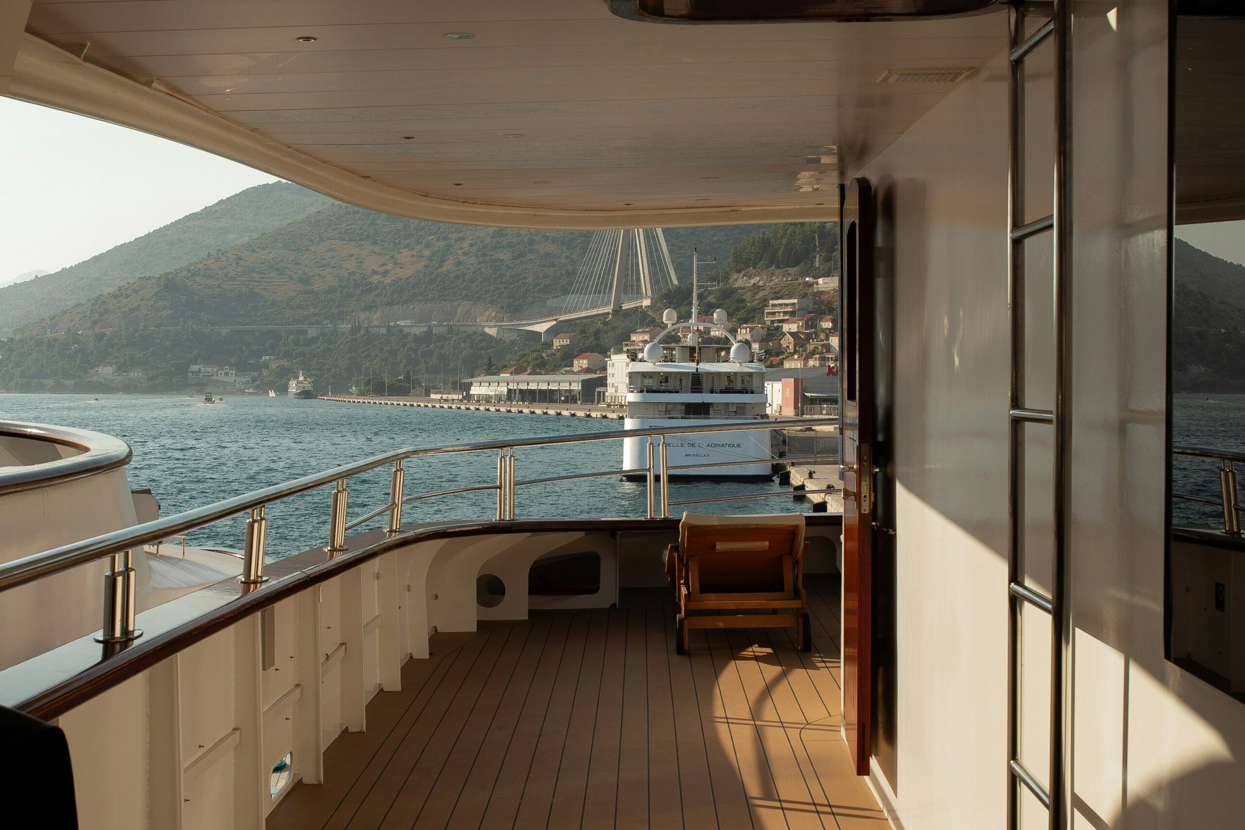 a boat deck in warm weather